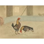 After Alken, A pair of prints depicting cock fighting scenes including 'Plate No 1-A Start' and '
