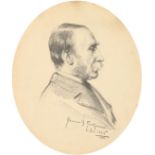 Herman Gustave Herkomer (1862-1935) American, A head and shoulders sketch of a gentleman, in