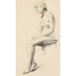 Henri-Edmund Cross (1856-1910) Etude De Jeunesse , A nude study, pen and pencil drawing on paper,