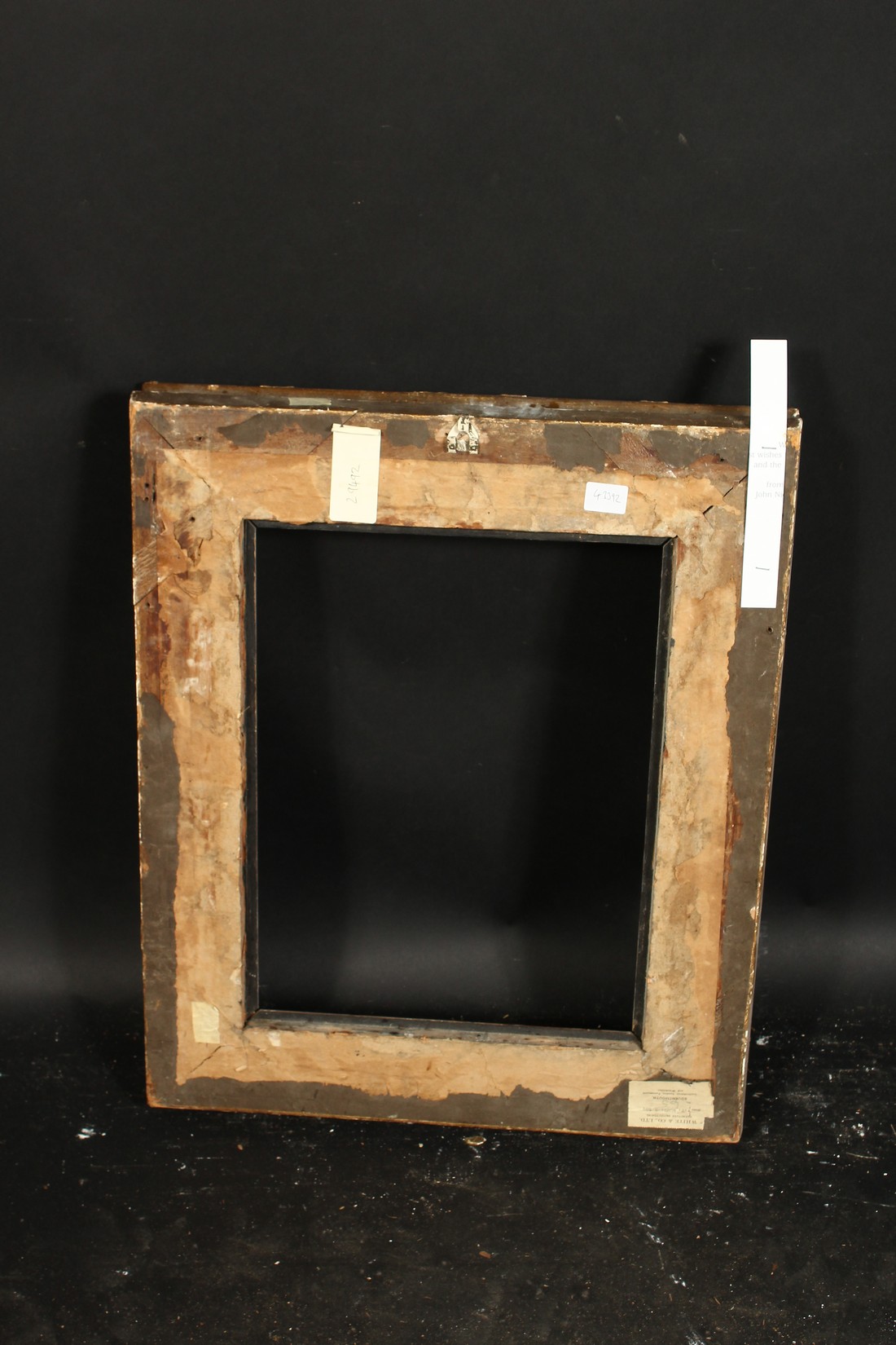 A 19th century gilt composition frame with moulded and ribbon tied top ornament, rebate size 13 x - Image 3 of 3