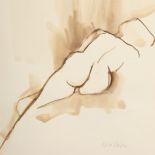 Nicci Olivier, female nude, monochrome wash, 10.5 x 10.25 , (unframed).