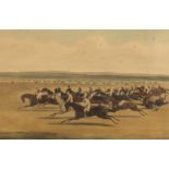 'The Cambridgeshire Stakes, 1853 They Are Off', engraving, inscribed 'Engraved by C. N. Smith',