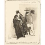 A set of four Daumier prints, Les Gens De Justice , portraiture of gentleman in legal garments,