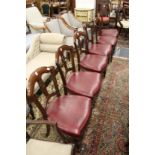 A set of six Victorian mahogany dining chairs.