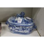 A 19th century blue and white small sauce tureen.