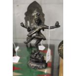 A small bronze four armed goddess or deity, possibly 19th century.