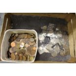 A large quantity of coins.