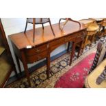 A George III mahogany satinwood sideboard.