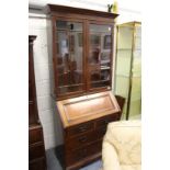 A mahogany bureau bookcase.