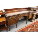 A good 19th century mahogany sideboard with galleried back, three frieze drawers, two cupboard doors