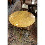 A 19th century mahogany circular tripod table.