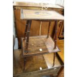 An Italian inlaid walnut two tiered occasional table.