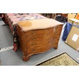 A good George III style mahogany serpentine fronted four drawer commode.