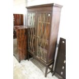 A mahogany two door bookcase.