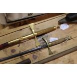 Toye & Co Ltd. London, a Masonic sword, lacking scabbard, together with another Masonic sword with