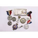 Enamel badge and various other medals etc.