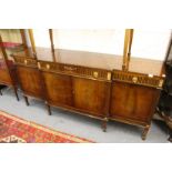 A mahogany breakfront sideboard.