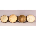 A MIXED LOT OF 5 EARLY CHINESE POTTERY BOWLS - Varying glaze types & sizes -largest from 16cm