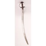 A 19TH CENTURY INDO PERSIAN SWORD / TULWAR, 87cm long overall.