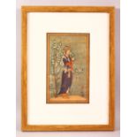 A FINE 16TH CENTURY PERSIAN SIGNED MINIATURE PAINTING - SIGNED MO'EN MOSAVVER - the painting