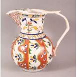 A TURKISH KUTAHYA POTTERY WATER CARAFE / VESSEL - with floral motif decoration, 17cm