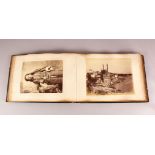 A LARGE 19TH CENTURY LEATHER BOUND PHOTOGRAPHY ALBULM ENTITLED " VIEWS OF INDIA" - the book