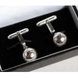 A PAIR OF SILVER FOOTBALL CUFF LINKS