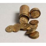 A SMALL TUBE OF COINS, BRITISH VICTORIUS PENINSULAR