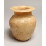 AN EGYPTIAN ALABASTER VASE 6.5ins high