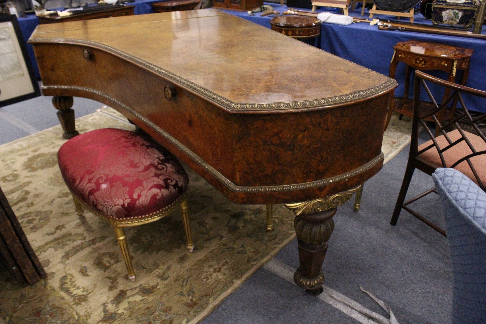 JOHN BROADWOOD & SONS, A good late 19th Centruy figured walnut Grand Piano, on turned and tapering - Image 13 of 19