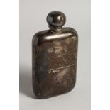 A HEAVY VICTORIAN SILVER WHISKY FLASK London 1896, weighs 9ozs.