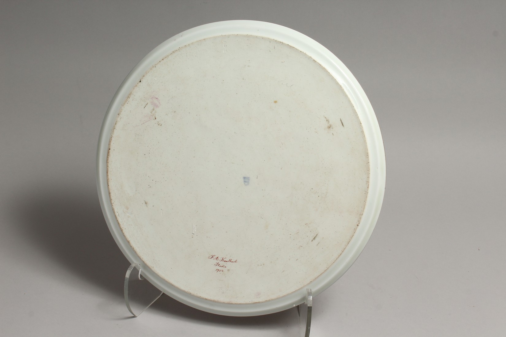 A SUPERB LARGE VIENNA CIRCULAR PORTRAIT DISH, by Dressl. signed, F A Kaulbach Studio, 1754 14ins - Image 4 of 7