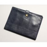 AN ASPREY BLACK LEATHER PASSPORT HOLDER used 7 ins wide