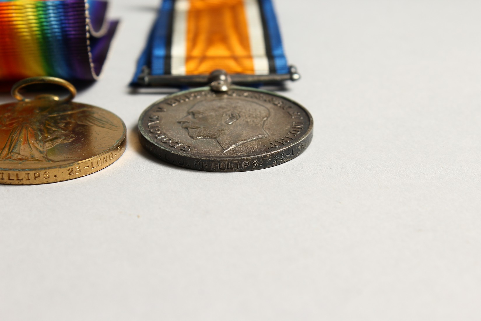 THE MEDALS OF PTE. L. J. PHILLIPS, 23rd LONDON REG. Later 13524. Army Pay Corps. - Image 5 of 7