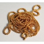 A 15CT GOLD PLATED GUARD CHAIN