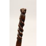 A FOLK ART PIG WALKING STICK 36ins long