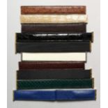 TEN VARIOUS BOUCHEROS COLUMN LEATHER STRAPS