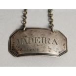 A GEORGE III SILVER WINE LABEL 'MADERIA' London 1786 maker I. R.