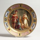 A SUPERB LARGE VIENNA CIRCULAR DISH "Achilles und Ulysses" Mark in blue 14ins diameter