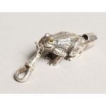 A NOVELTY SILVER FROG WHISTLE
