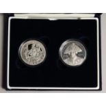 A 20TH ANNIVERSARY NELSON TRAFALGAR TWO FIVE POUNDS SILVER PIECES in a box issued by The Royal Mint