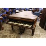 JOHN BROADWOOD & SONS, A good late 19th Centruy figured walnut Grand Piano, on turned and tapering