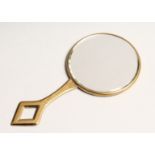 A TINY MOTHER OF PEARL HAND MIRROR 4.5ins