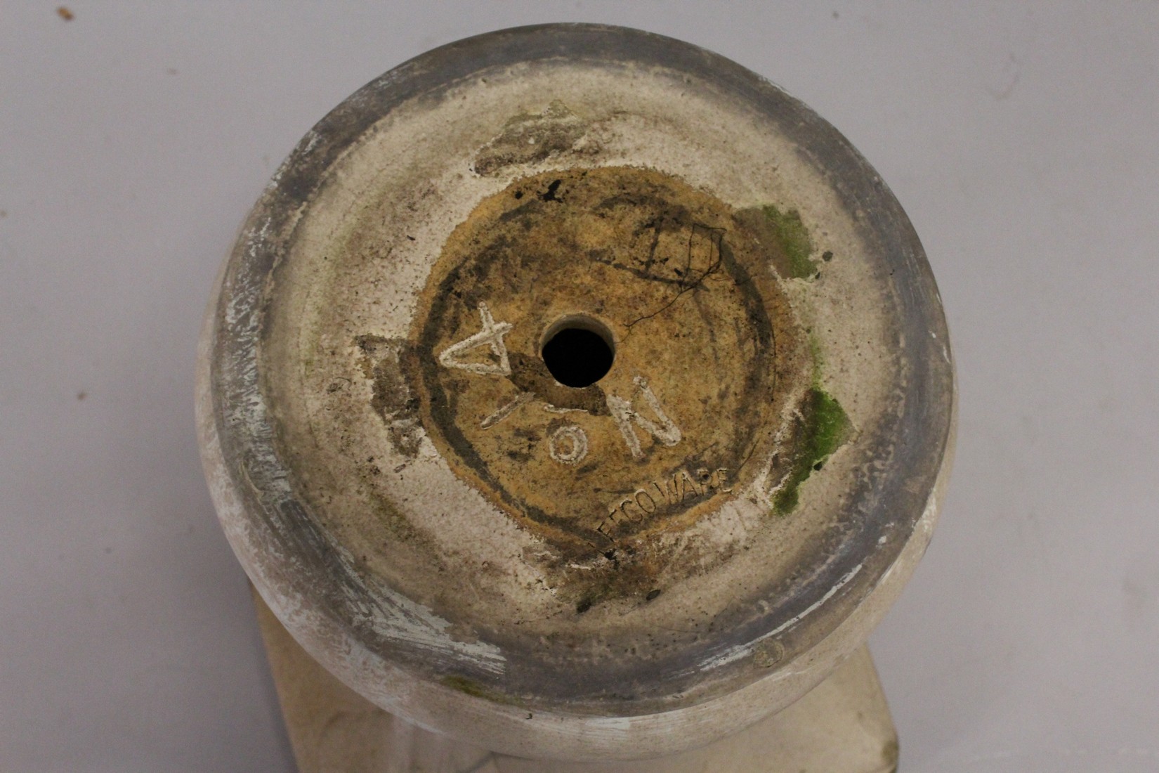 A LEEDS FIRE CLAY LEFCO WARE STONE WARE JARDINIERE AND STAND, the ovid bowl with scrolls 3ft 1ins - Image 6 of 6