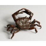 A LARGE JAPANESE BRONZE CRAB 4ins long