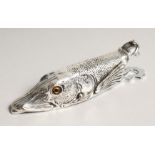 A SILVER PLATED TROUT HEAD PAPER CLIP 5.5ins long.