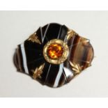 A SCOTTISH AGATE BROOCH