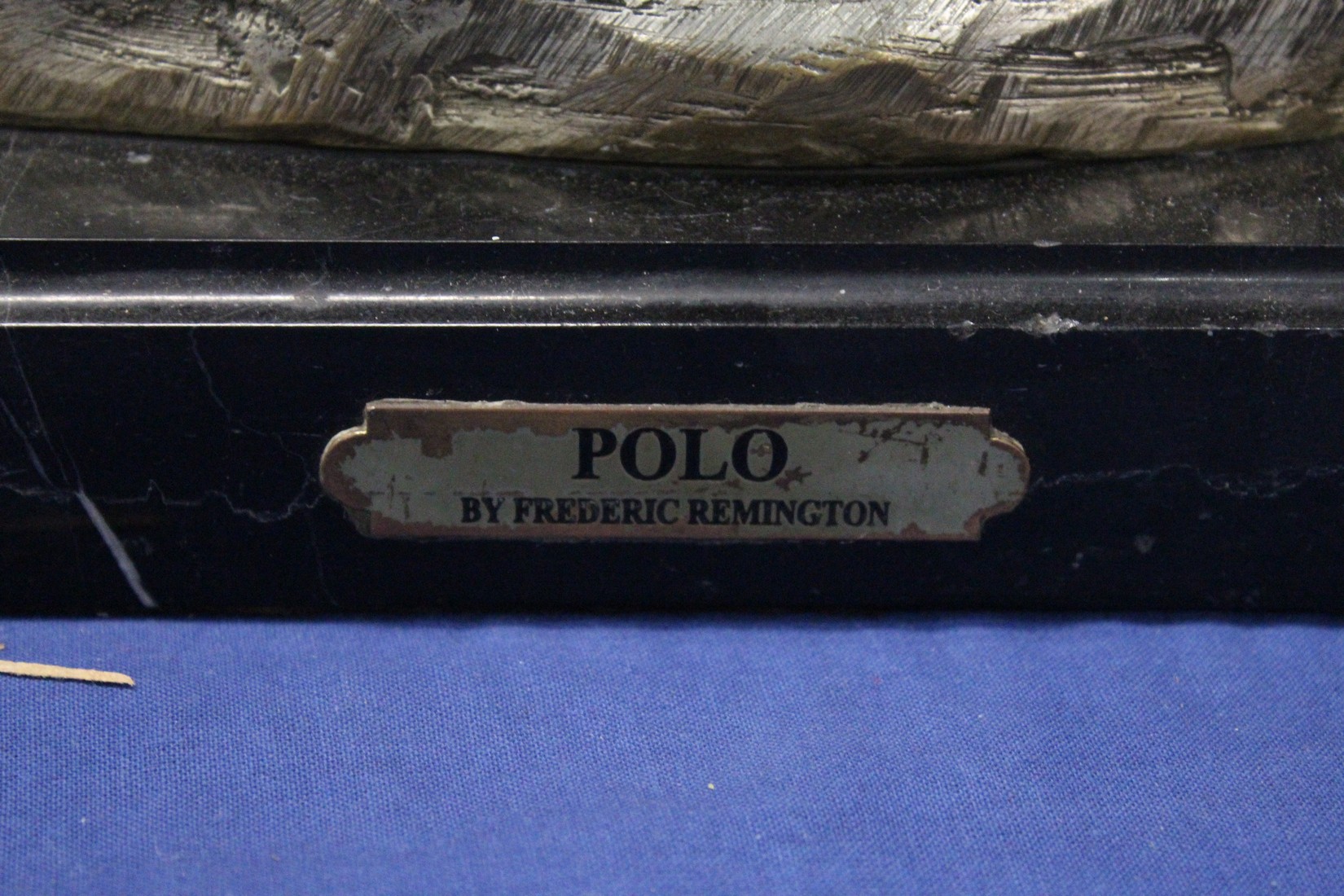 AFTER FREDERIC REMINGTON (1861 - 1909) AMERICAN. 'POLO' A GOOD CAST METAL GROUP, one horse and rider - Image 5 of 5