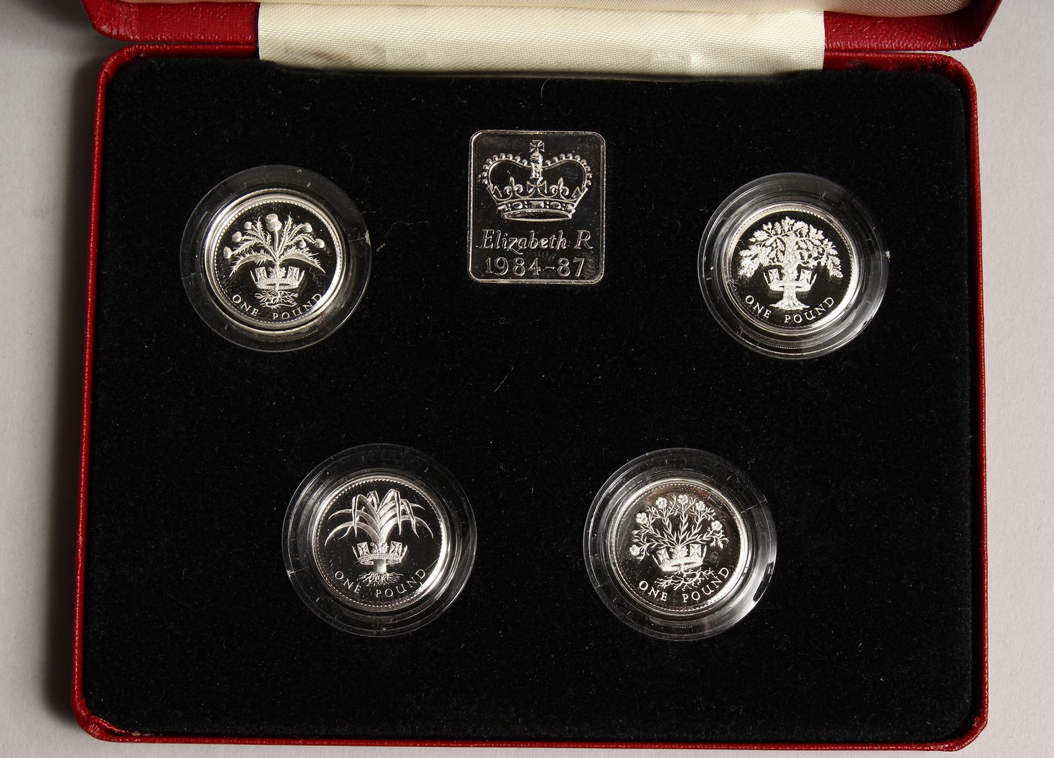 ROYAL MINT 1984 - 1987 UNITED KINGDOM £1.00 SILVER PROOF COLLECTION, in a case issued by the Royal