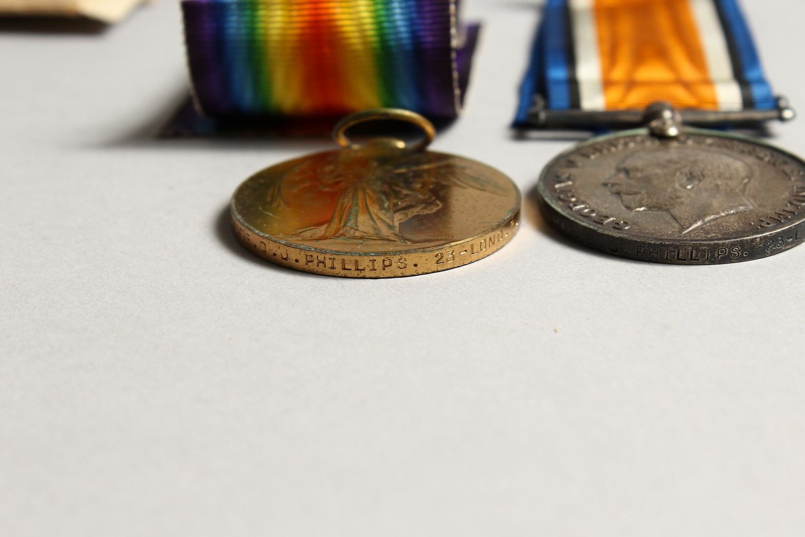 THE MEDALS OF PTE. L. J. PHILLIPS, 23rd LONDON REG. Later 13524. Army Pay Corps. - Image 4 of 7